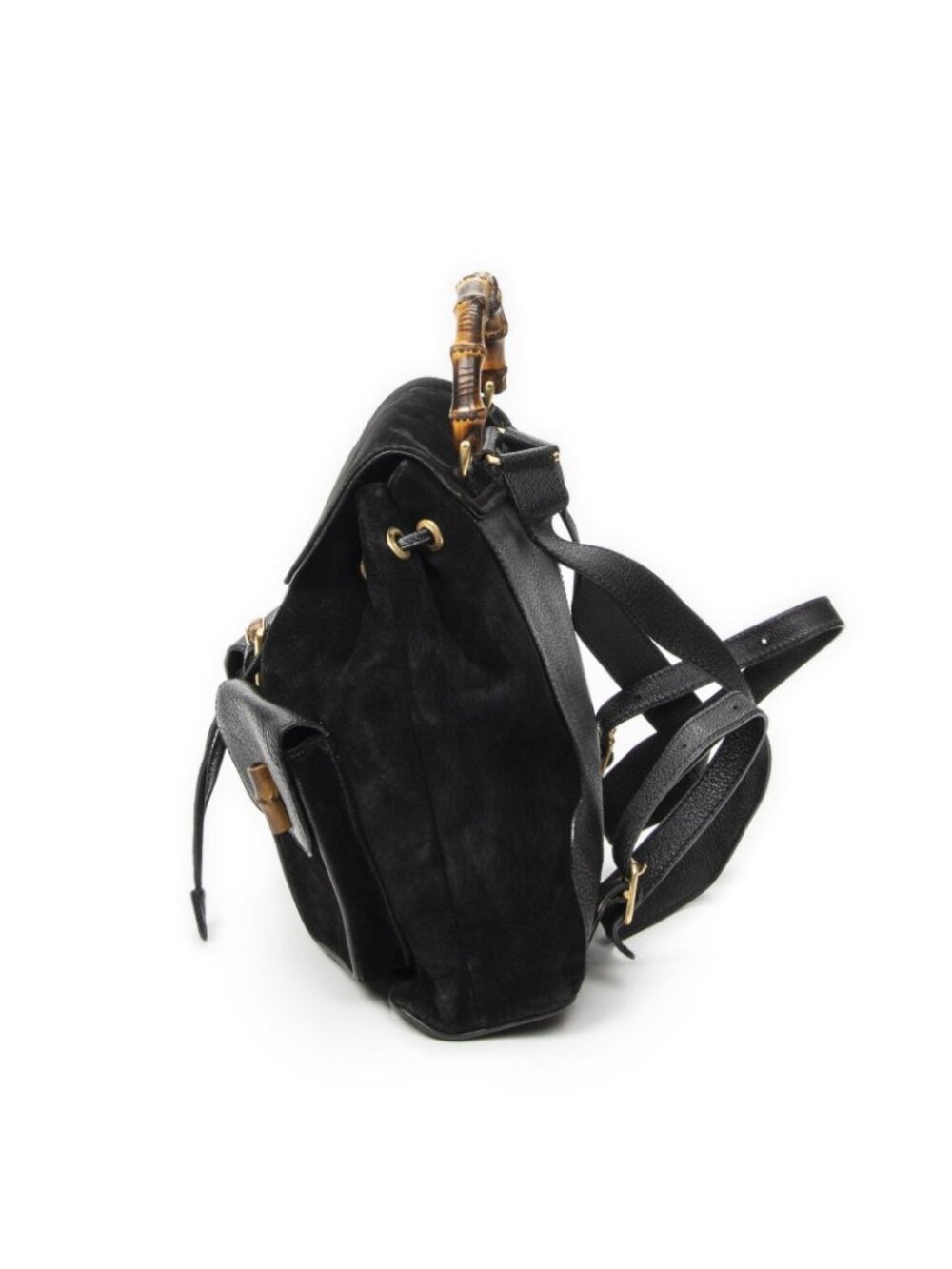 Gucci Rajibanbu Backpack Black Suede Leather - Picture 3 of 10